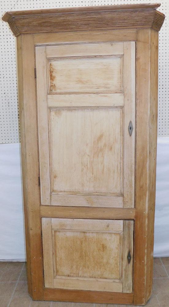 Antique Scrub Pine 2 Door Corner Cabinet (1 of 5)