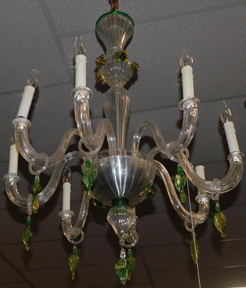 Venetian Style 8 Light Chandelier, (Some Damage) (1 of 2)