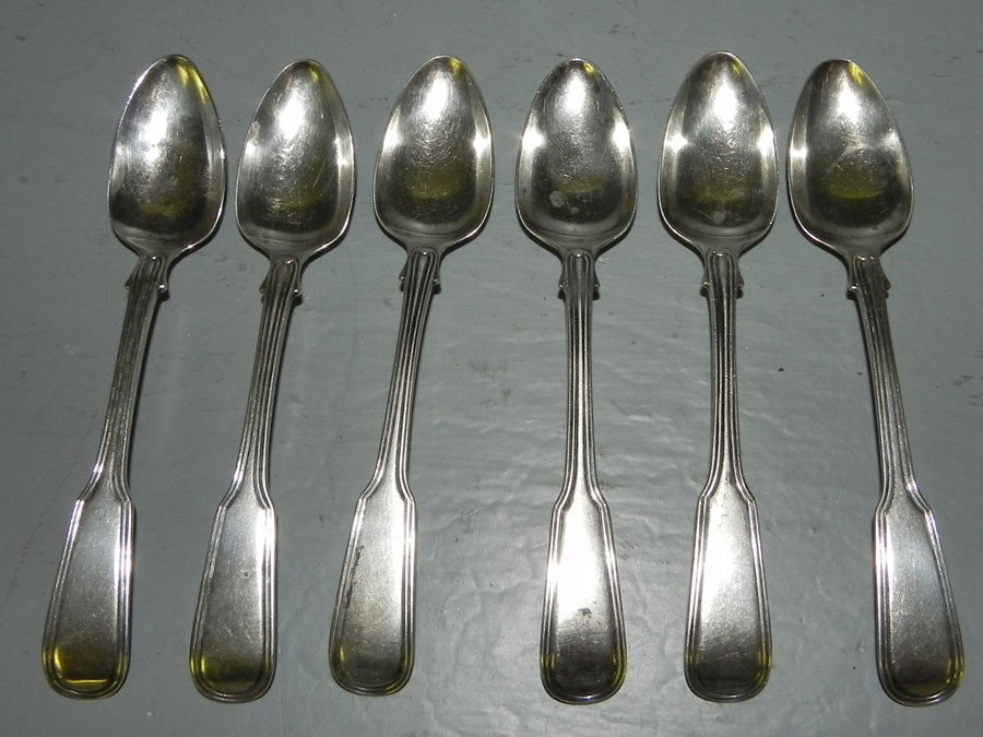 6 sterling teaspoons by John Blake, 4.42 T.O.: (6) sterling teaspoons by John Blake, London, 1808. 4.42 troy oz.