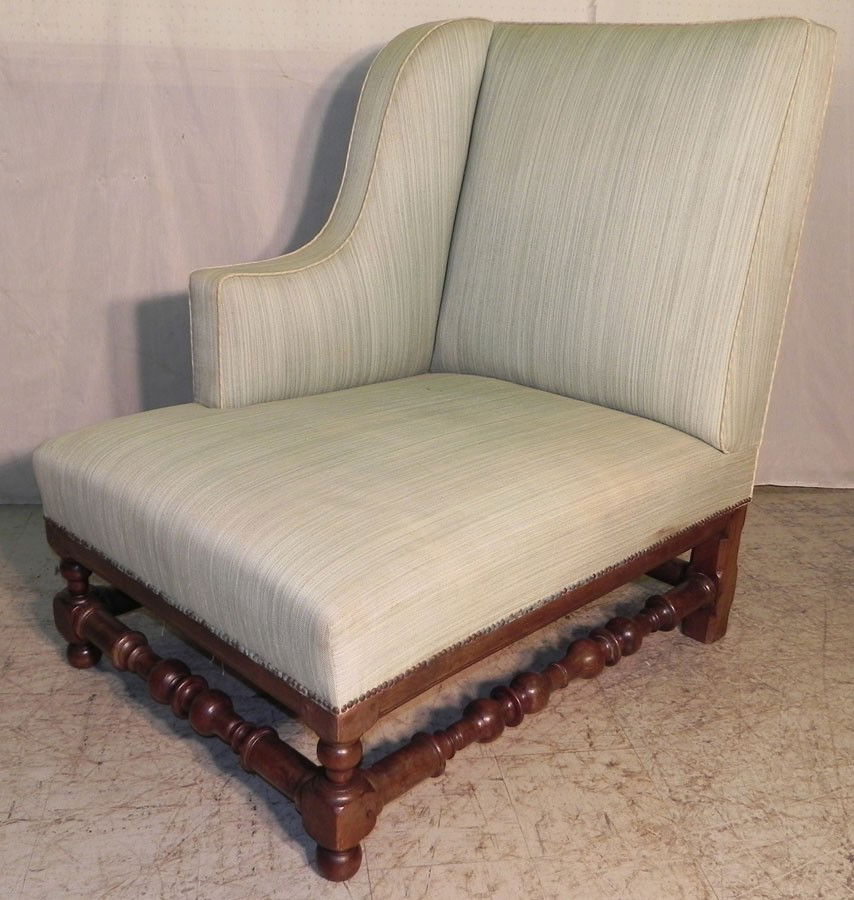 Late 18th or early 19th c. turned base recamier: Late 18th or early 19th century turned base recamier. 31" wide x 42" deep x 45 1/4" tall.