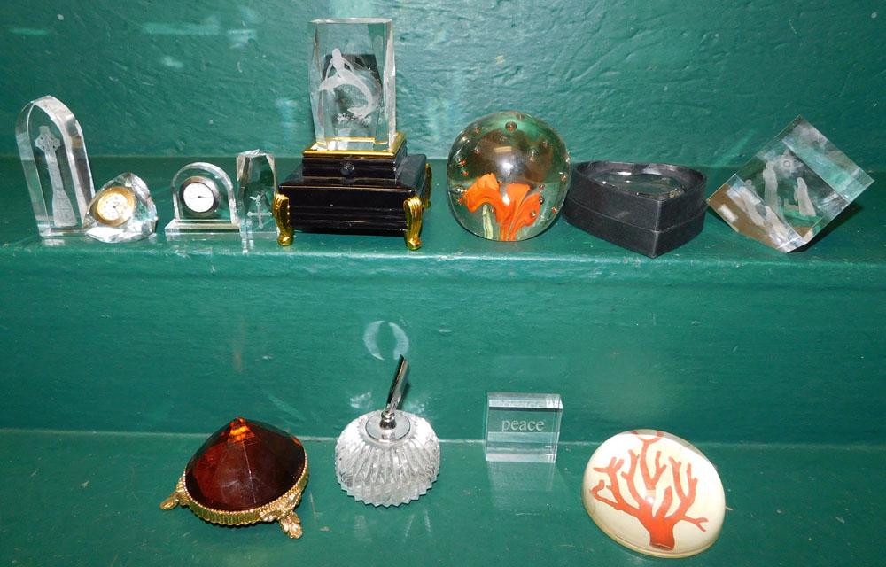 Lot of Glass Paperweights & Other Items (1 of 4)