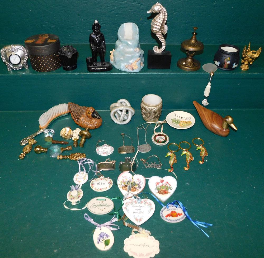 Lot of Brass & Glass Lamp Finials & Other Items (1 of 7)