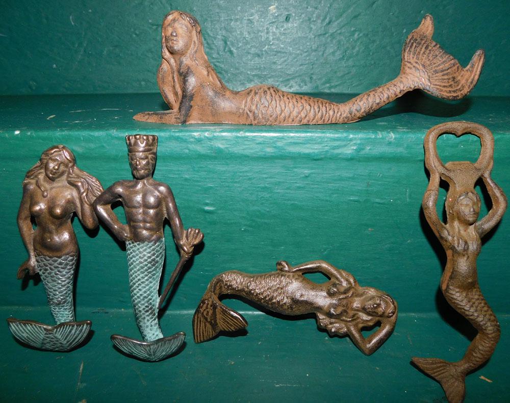 Lot of Cast Iron Mermaid Figurines & Bottle Opener (1 of 1)