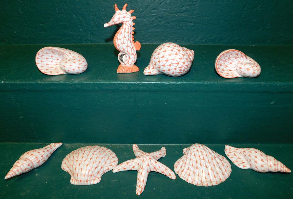 Lot of Painted Porcelain Seashells (1 of 3)
