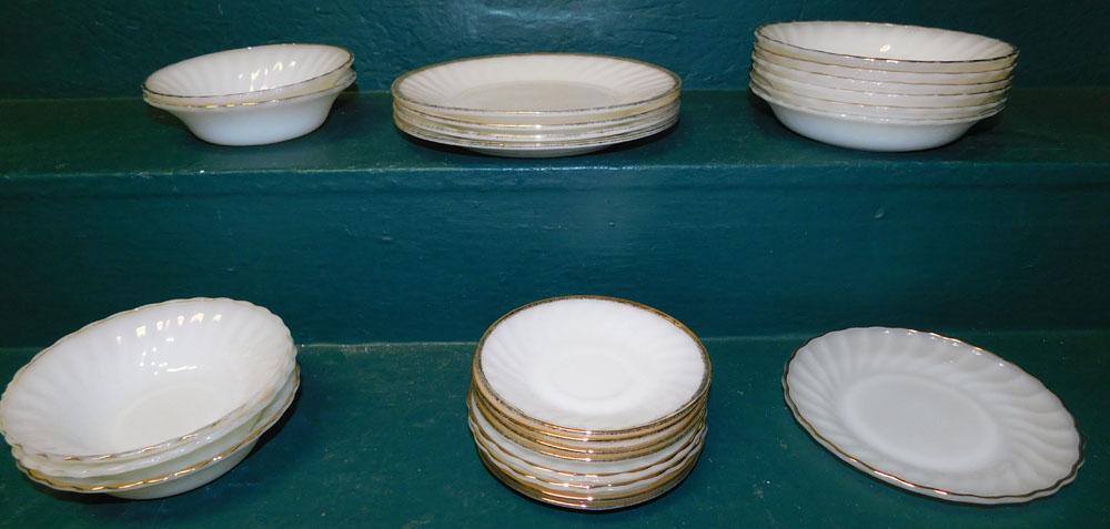 Lot of Fire King: Lot of Fire King . ALL DESCRIPTIONS AND ANY CONDITION STATEMENT GIVEN BY LANGSTON AUCTION GALLERY ARE STRICTLY OPINIONS AND LANGSTON'S SHALL HAVE NO RESPONSIBILITY FOR ERRORS OR OMISSIONS. THE ABSENCE