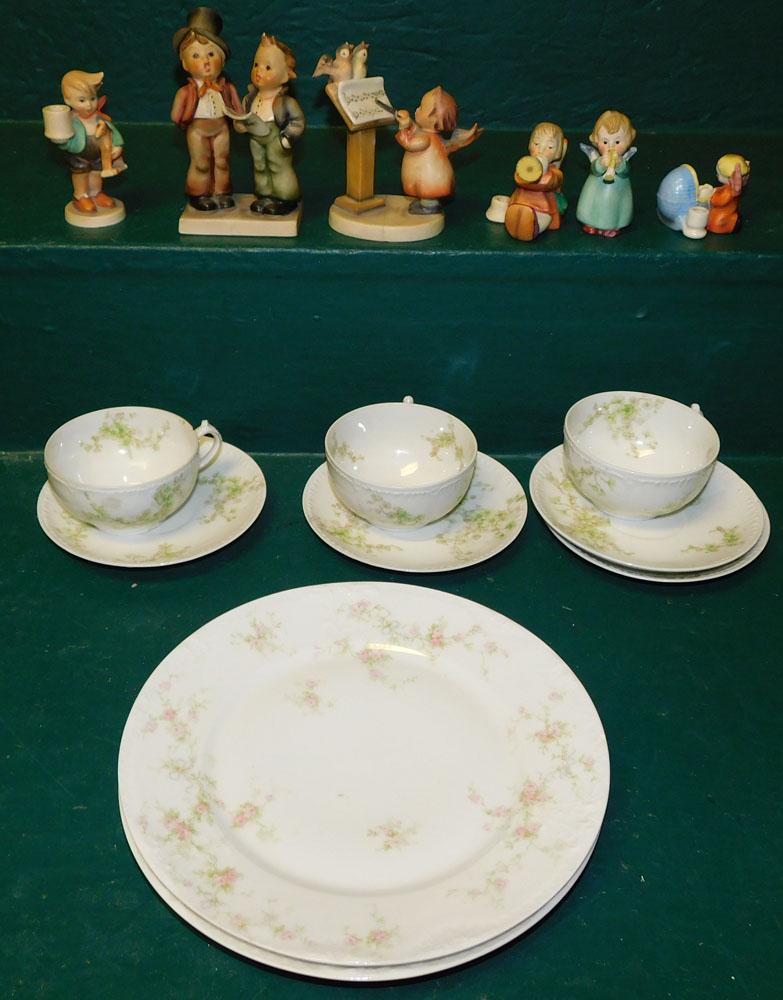 Lot of Limoges Porcelain & Hummel Figurines: Lot of Limoges Porcelain & Hummel Figurines . ALL DESCRIPTIONS AND ANY CONDITION STATEMENT GIVEN BY LANGSTON AUCTION GALLERY ARE STRICTLY OPINIONS AND LANGSTON'S SHALL HAVE NO RESPONSIBILITY FOR ERROR