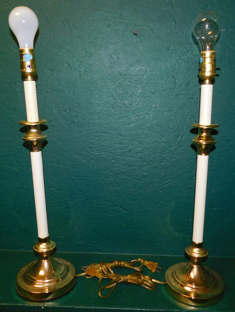 Pair of Gilded Metal Decorative Lamps (1 of 2)