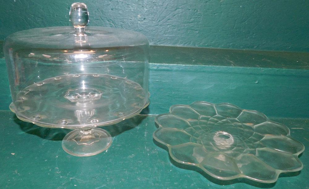 2 Glass Cake Stands, 1 With Dome Top (1 of 2)