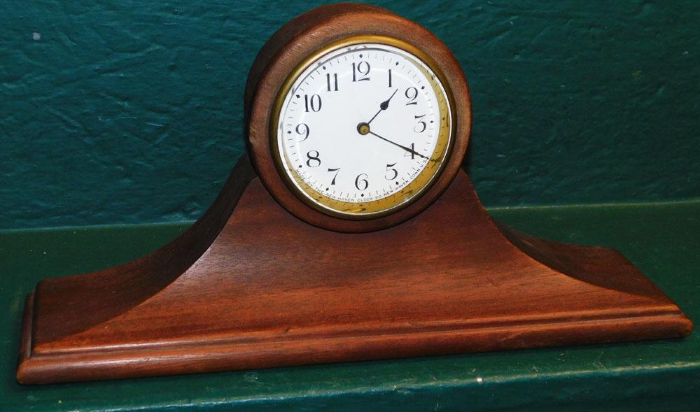 Mahogany Head & Shoulder Shelf Clock by New Haven (1 of 3)