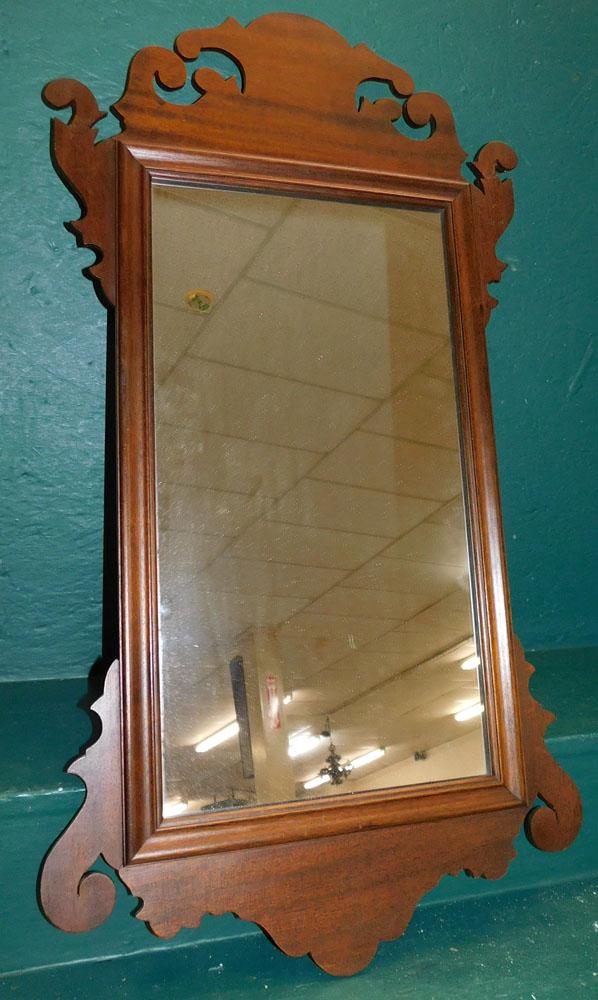 Mahogany Chippendale Style Framed Mirror (1 of 4)