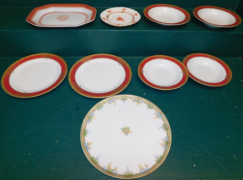 Lot of Porcelain Plates & Nippon Tray: Lot of Porcelain Plates & Nippon Tray. ALL DESCRIPTIONS AND ANY CONDITION STATEMENT GIVEN BY LANGSTON AUCTION GALLERY ARE STRICTLY OPINIONS AND LANGSTON'S SHALL HAVE NO RESPONSIBILITY FOR ERRORS OR OM