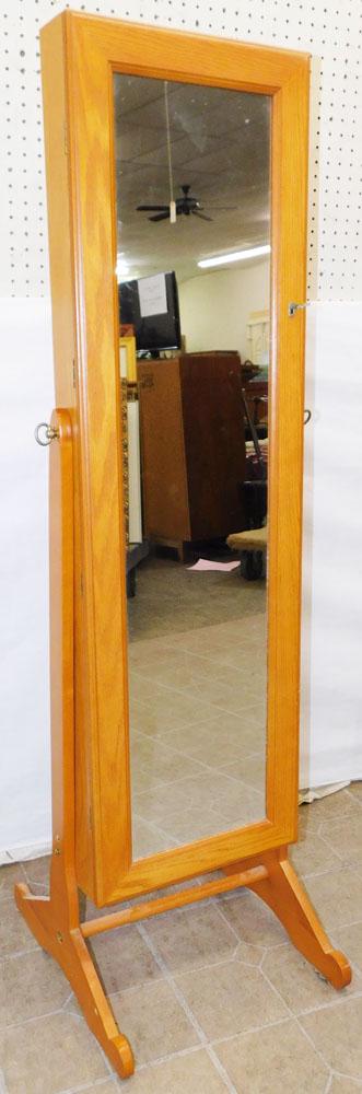 Oak Cheval Mirror Jewelry Cabinet by Lori Greiner (1 of 6)