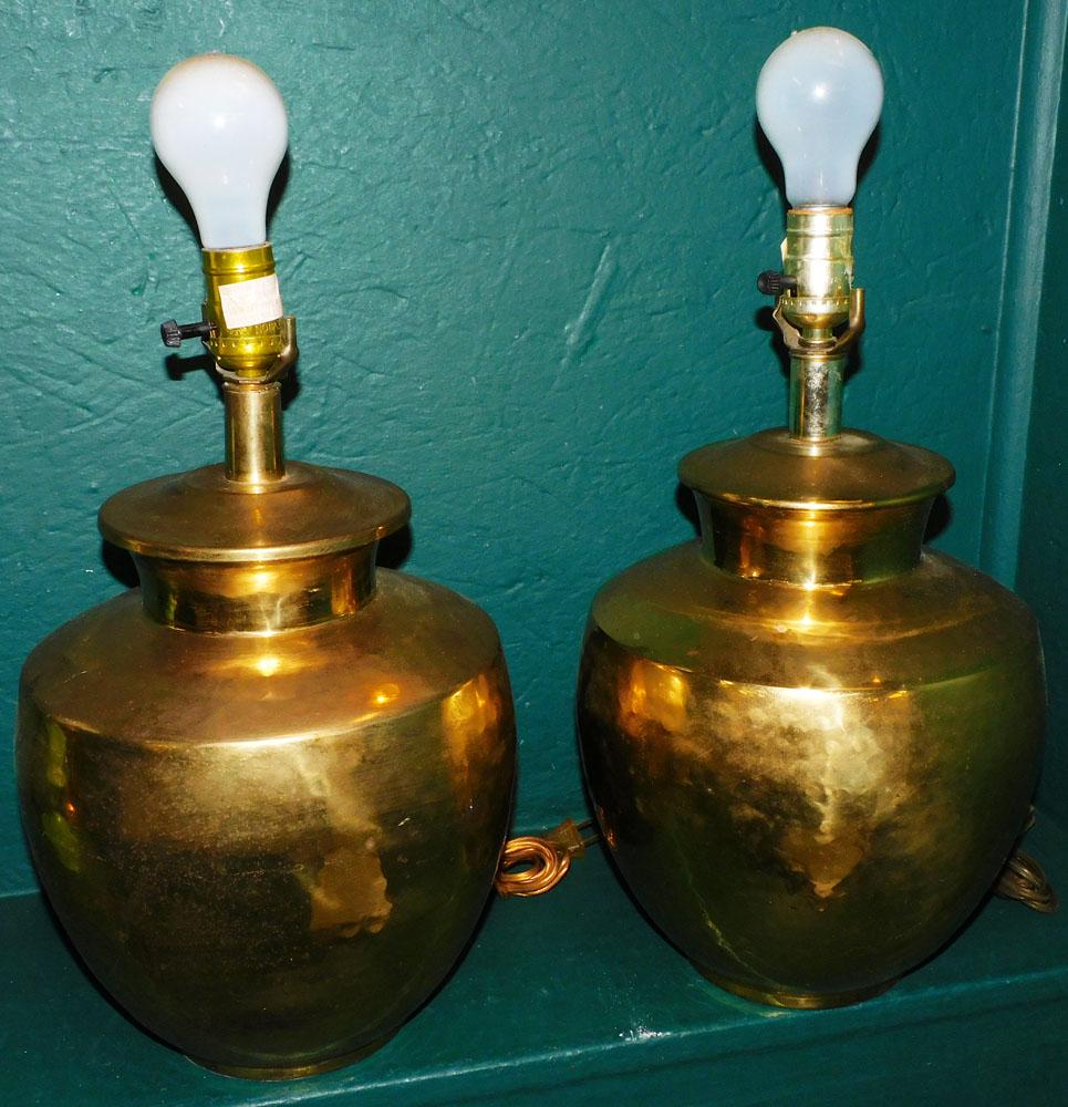 2 Brass Covered Jar Lamps (1 of 2)