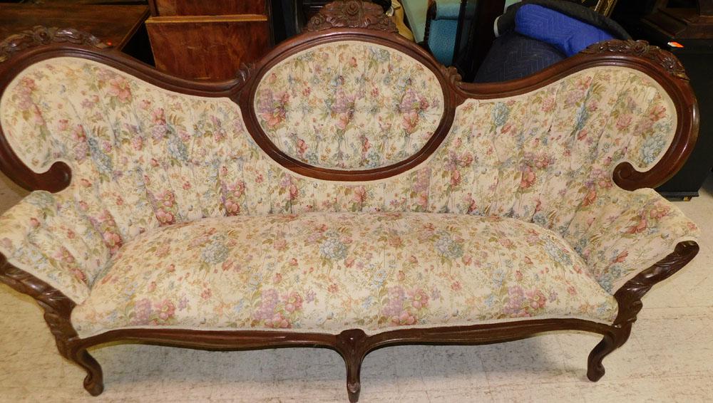 Carved Mahogany Victorian Style Sofa (1 of 8)
