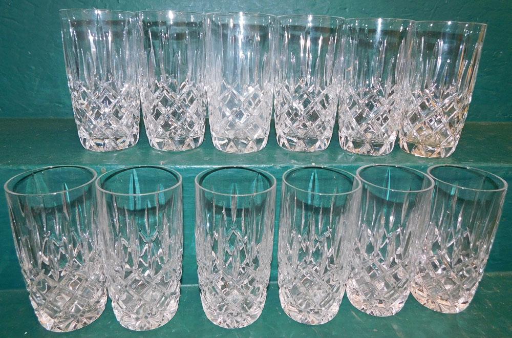 Set 12 Crystal Water Glasses (1 of 2)