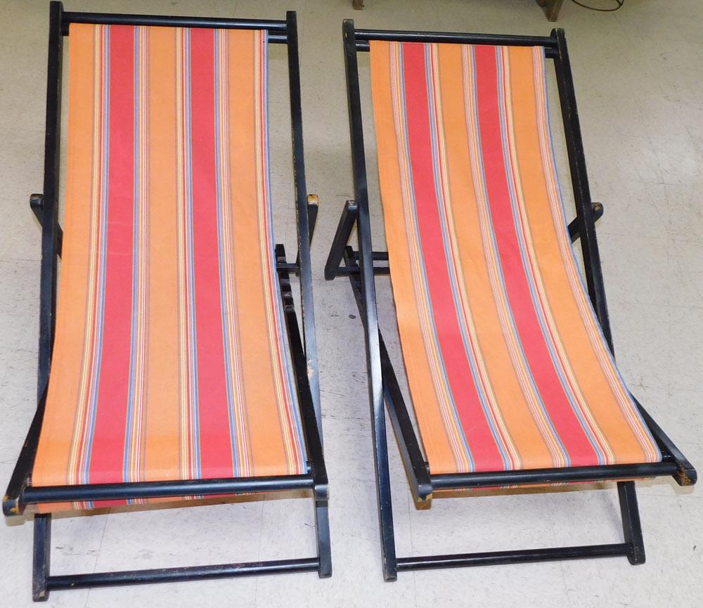 Pair Folding Beach Chairs (1 of 3)