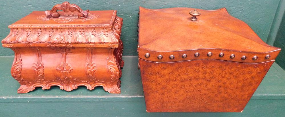 Mahogany Carved Box & Decorative Box (1 of 4)