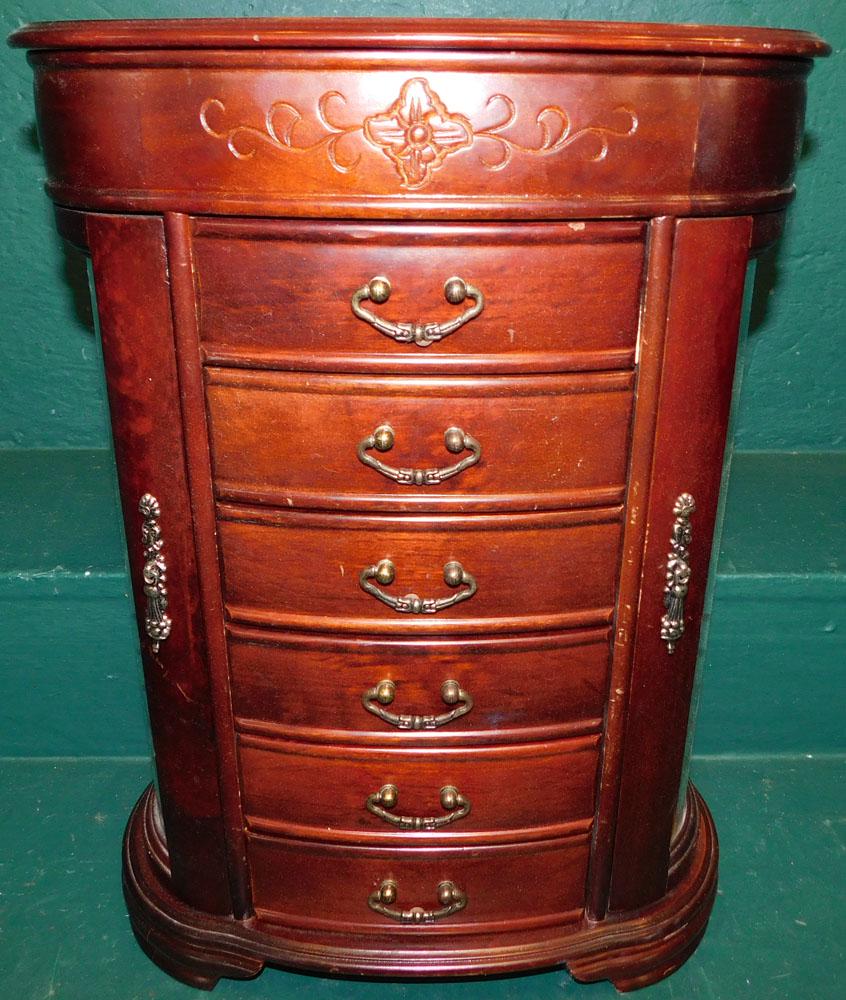 Cherry Table Top Jewelry Cabinet (1 of 2)