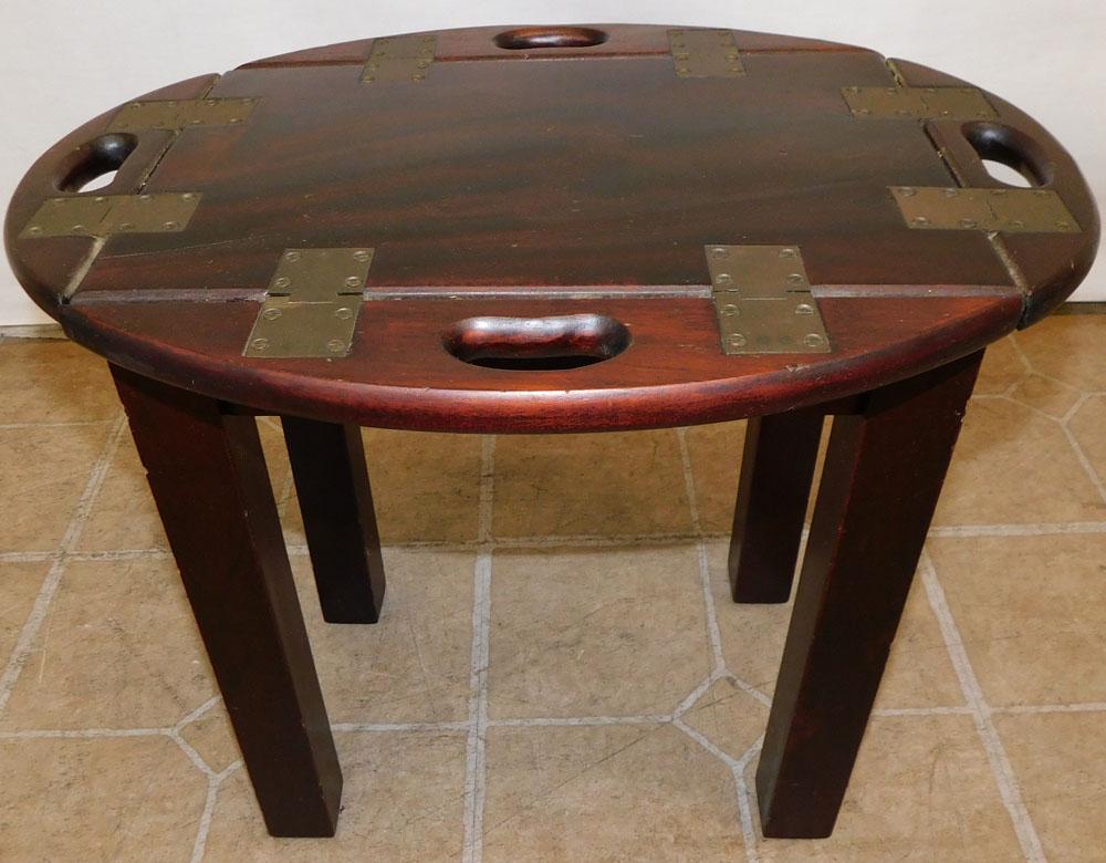 Mahogany & Brass Campaign Style Stand (1 of 3)