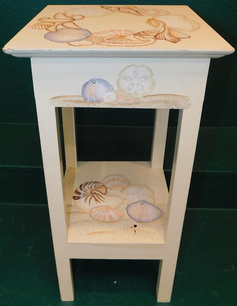 Sea Shell Paint Decorated Two Tier Stand (1 of 2)