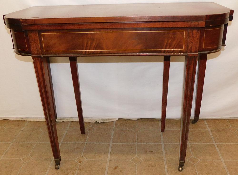 Mahogany Inlay Fold Over Top Table (1 of 6)