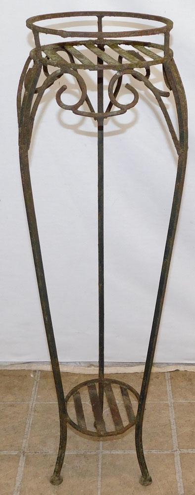 Antique Wrought Iron Plant Stand (1 of 2)