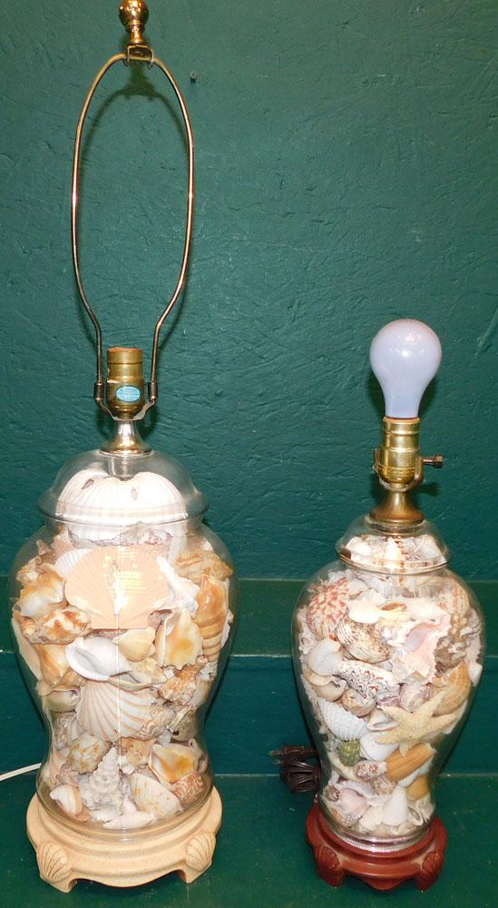Two Glass Jar Sea Shell Lamps (1 of 3)
