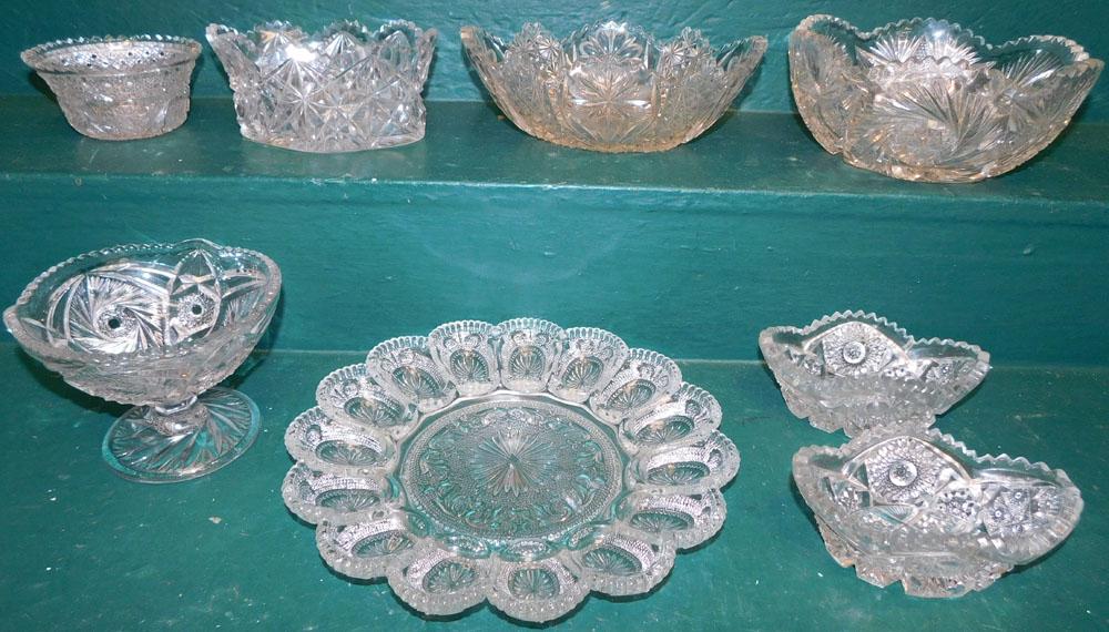 Lot Cut Glass & Pressed Glass Items (1 of 5)