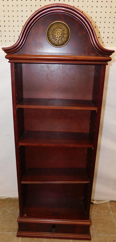 Mahogany Bombay Shelf: Mahogany Bombay Shelf. 17 3/4" W 7 3/4" D 47 3/4" H ALL DESCRIPTIONS AND ANY CONDITION STATEMENT GIVEN BY LANGSTON AUCTION GALLERY ARE STRICTLY OPINIONS AND LANGSTON'S SHALL HAVE NO RESPONSIBILITY FOR