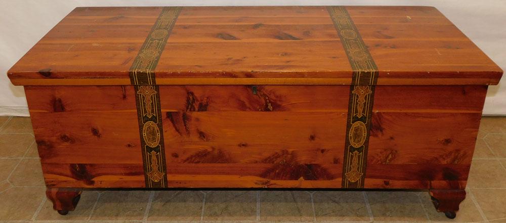 Antique Paint Decorated Cedar Chest (1 of 7)