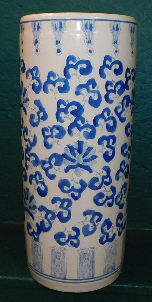Blue & White Oriental Porcelain Umbrella Stand (1 of 4)