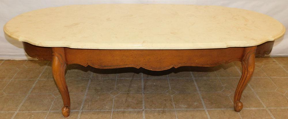 French Style Marble Top Coffee Table (1 of 4)