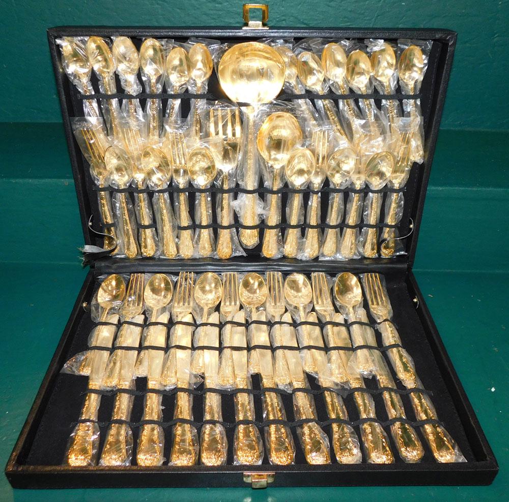Gold Washed Flatware Set in Case by Rodgers & Son (1 of 5)