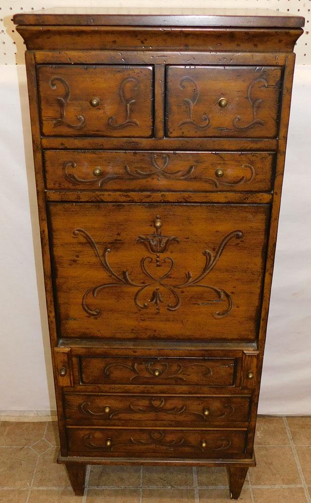 Modern Paint Decorated Drop-Front Jewelry Cabinet/Abattant (1 of 7)