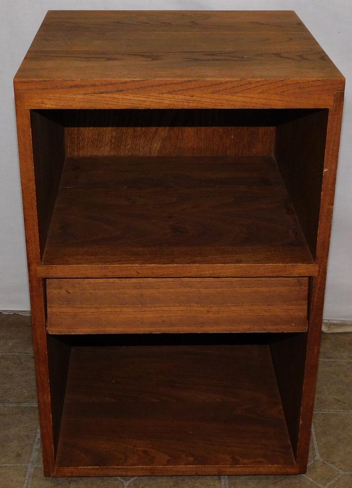Walnut Mid Century Modern 1 Drawer Night Stand (1 of 3)