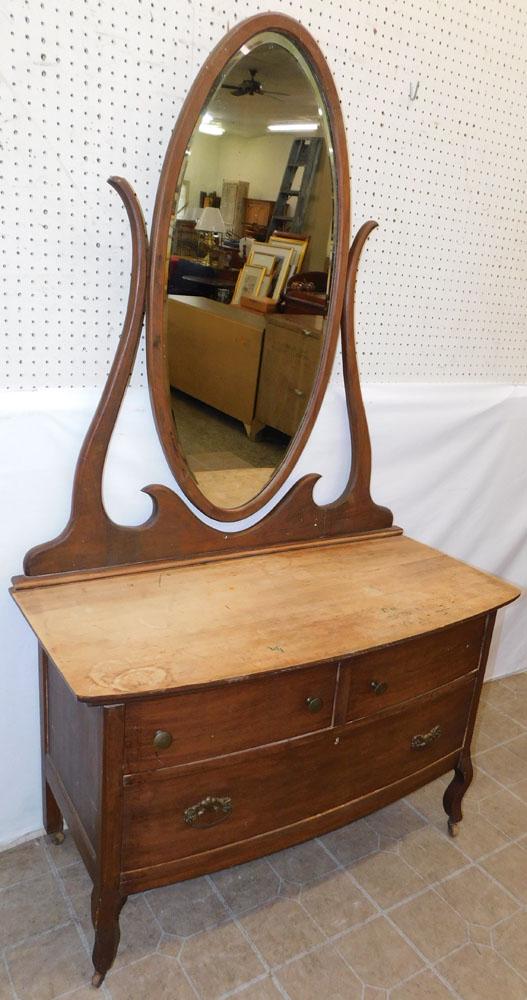 Antique Maple Dresser with Mirror (1 of 4)