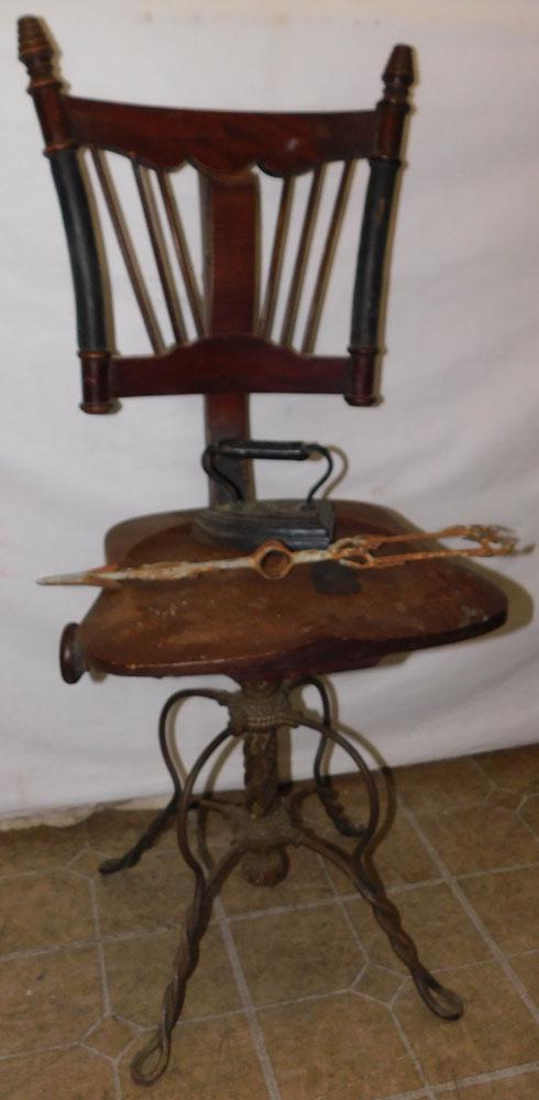 Maple Victorian Piano Stool, Flat Iron, & Metal Arrow for Weathervane (1 of 2)