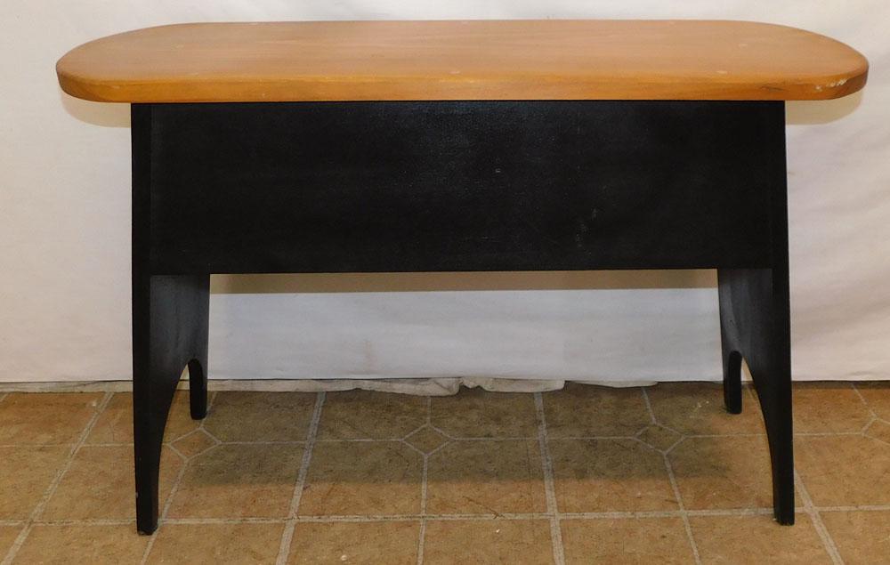 Pine & Black Lacquered Bench (1 of 3)