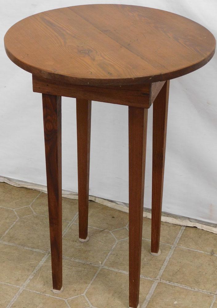 Small Benchmade Round Pine Table with Tapered Legs (1 of 3)