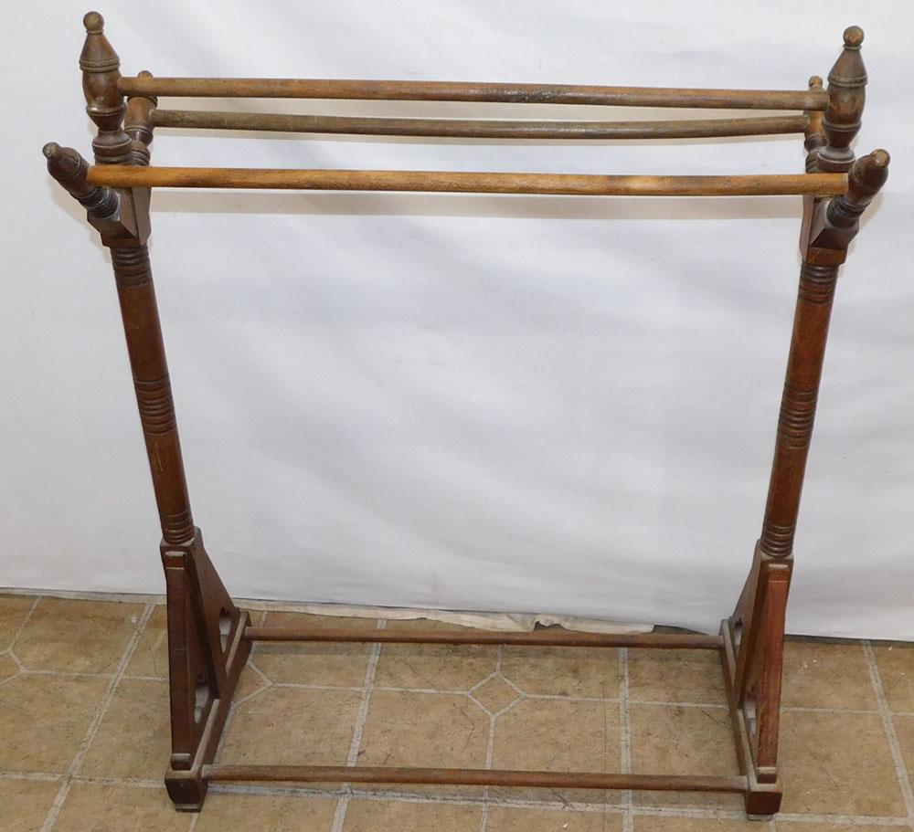 Walnut Victorian Towel Rack (1 of 2)