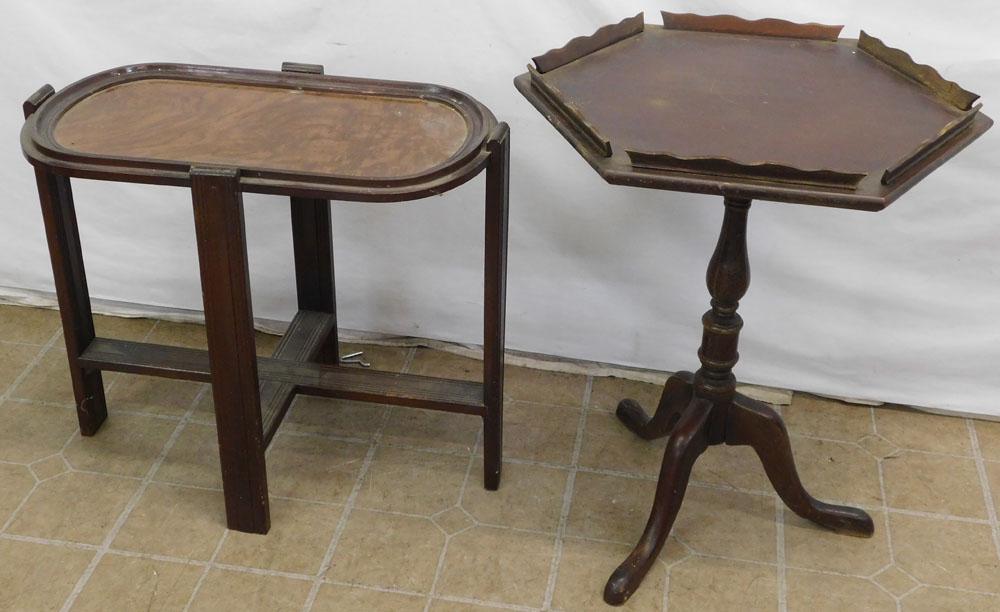 Mahogany Queen Anne Style Stand & Small Tray Top Style Stand (1 of 1)