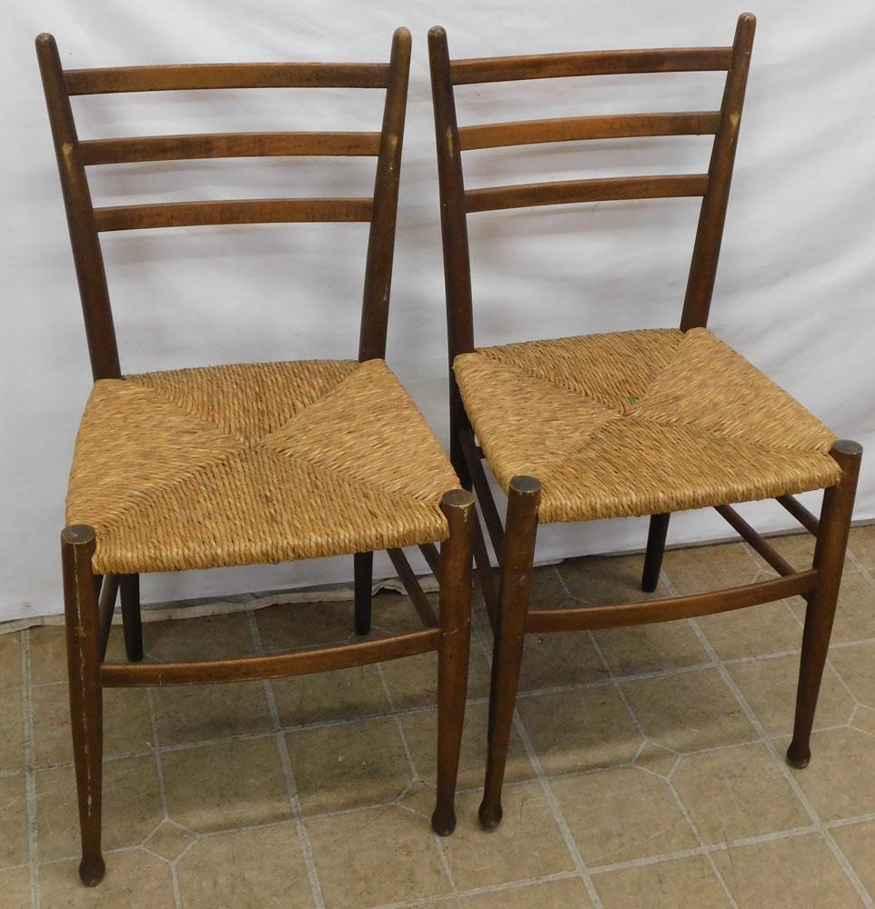 Pair of Country Rush Seat Chairs (1 of 1)