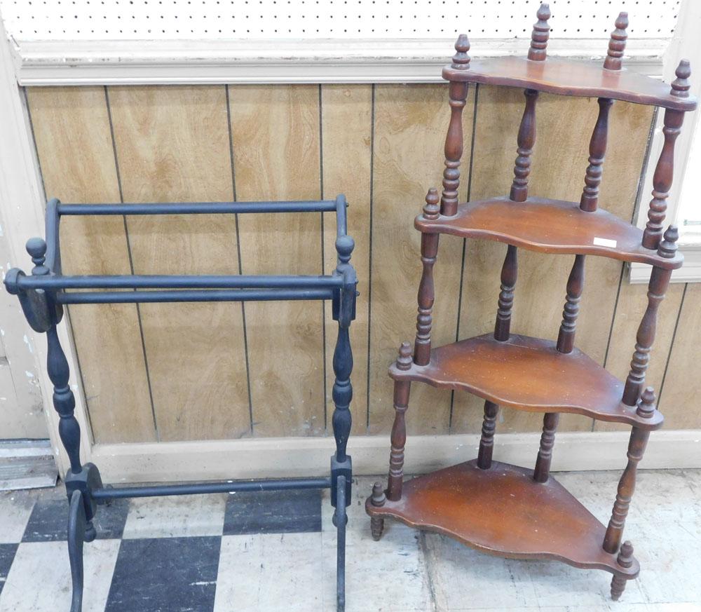 Corner Whatnot Shelf & Quilt Rack (1 of 1)