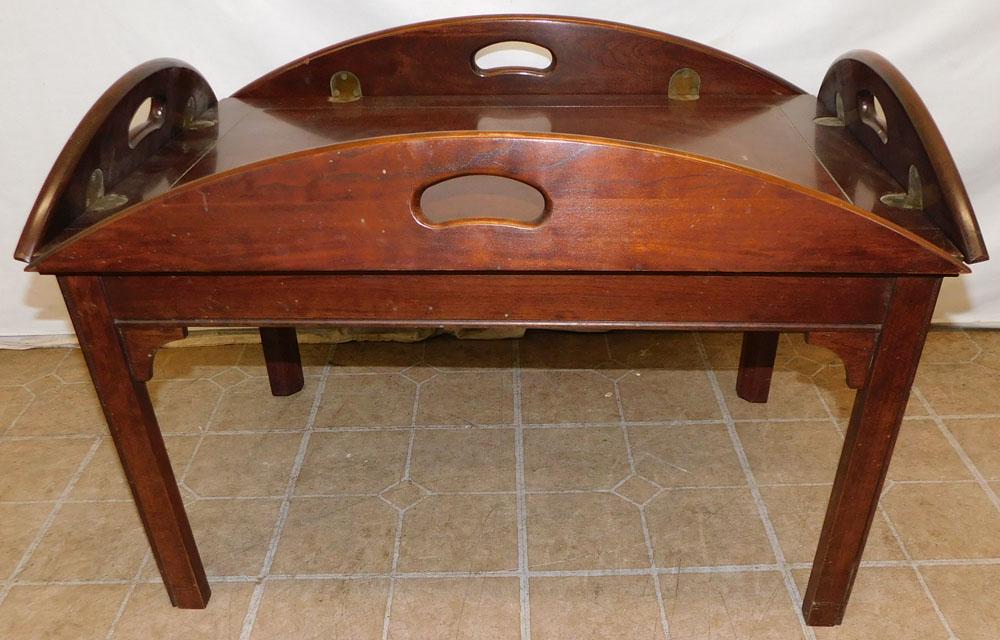 Cherry Campaign Style Butlers Tray Top Coffee Table (1 of 3)