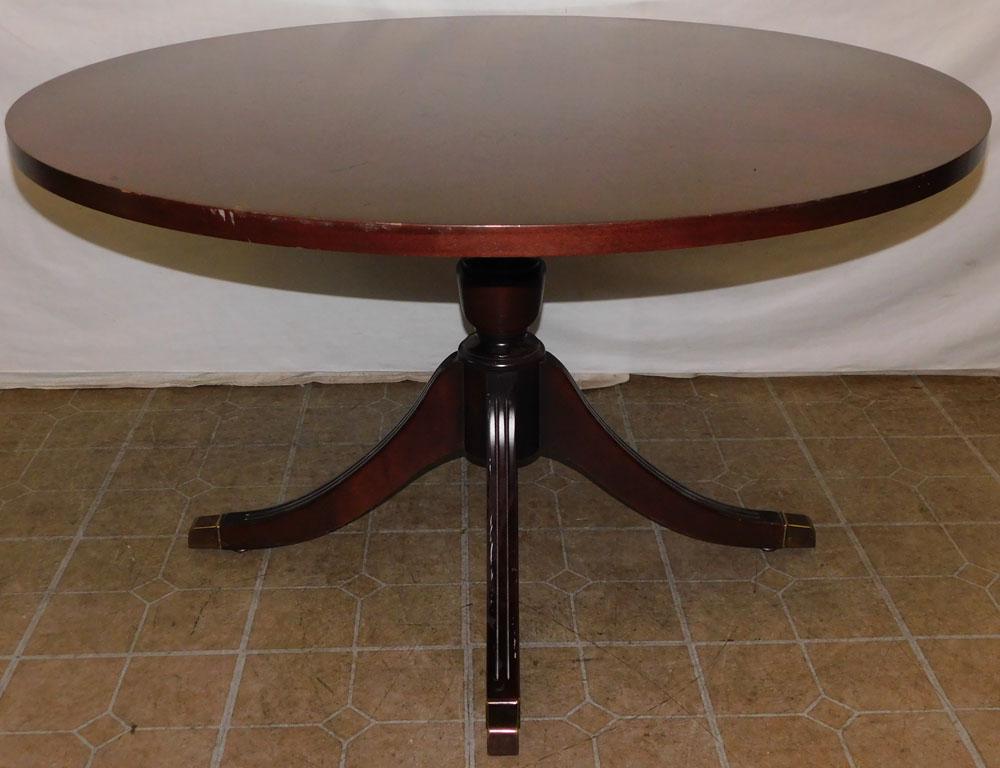 Round Mahogany Pedestal Dining Table (1 of 3)