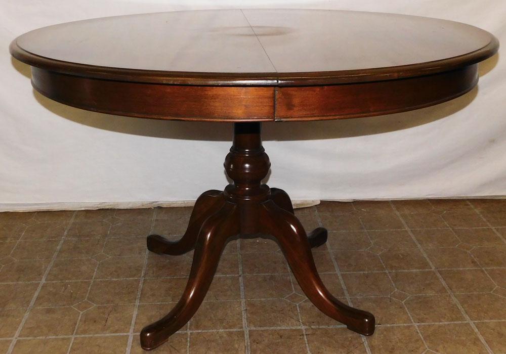 Round Cherry Queen Anne Style Dining Table (1 of 3)