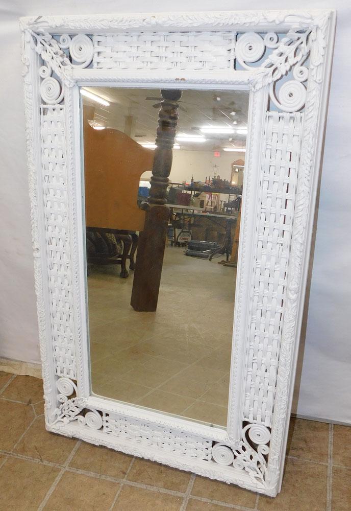 Ornate Wicker & Metal Framed Mirror (1 of 3)
