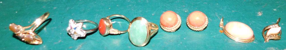 7 Pieces of Jewelry Marked 14K & 1 Marked 10K Ring (1 of 4)