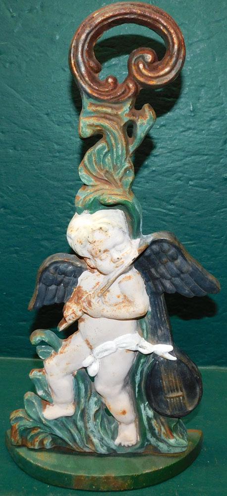Painted Cast Iron Cherub Door Stop (1 of 3)