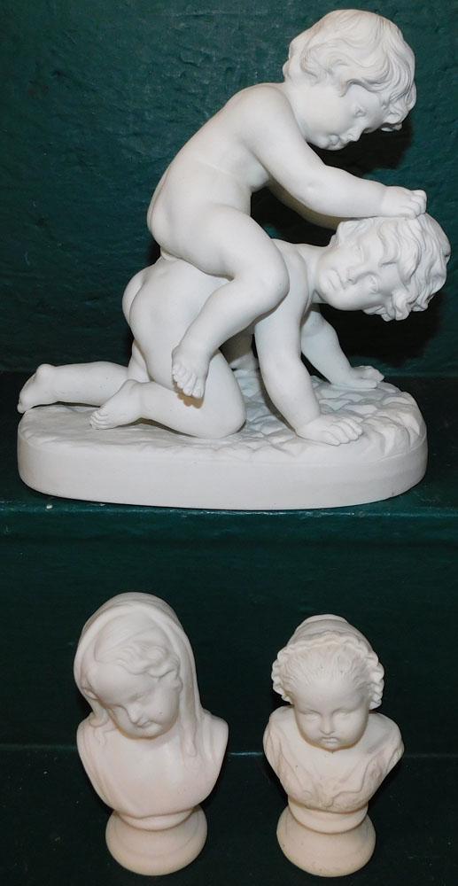 3 Piece Parian Lot: 3 Piece Parian Lot . 9 1/4" H